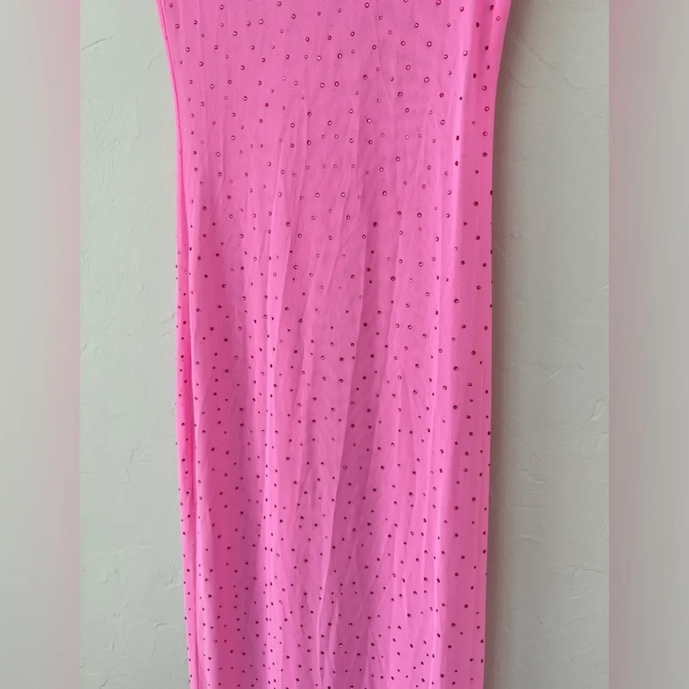 💖SKIMS MESH RHINESTONE SWIM LONG DRESS COVER UP TAFFY XXS - Picture 3 of 8